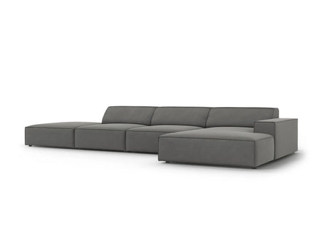 Jodie 4-Sitzer Ecksofa Rechts 341x166 cm aus Samt (Blu13) in Hellgrau – Bild 3