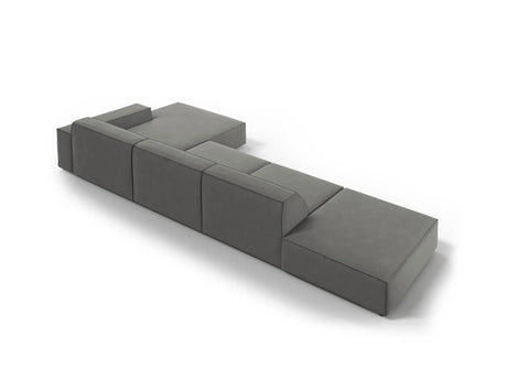 Jodie 4-Sitzer Ecksofa Rechts 341x166 cm aus Samt (Blu13) in Hellgrau – Bild 4