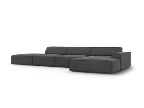 Jodie 4-Sitzer Ecksofa Rechts 341x166 cm aus Samt (Blu14) in Grau – Bild 3