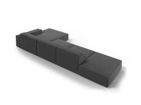 Jodie 4-Sitzer Ecksofa Rechts 341x166 cm aus Samt (Blu14) in Grau – Bild 4