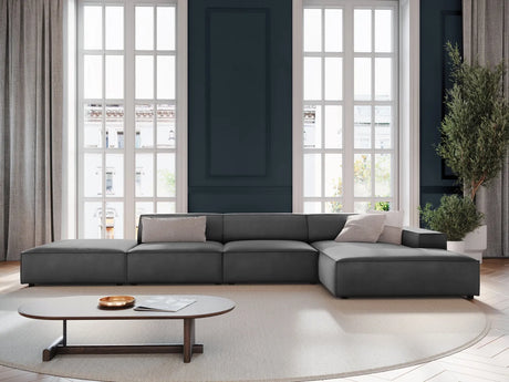 Jodie 4-Sitzer Ecksofa Rechts 341x166 cm aus Samt (Blu14) in Grau – Bild 7
