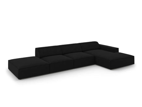 Jodie 4-Sitzer Ecksofa Rechts 341x166 cm aus Samt (Blu19) in Schwarz – Bild 2