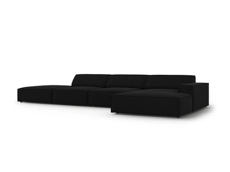 Jodie 4-Sitzer Ecksofa Rechts 341x166 cm aus Samt (Blu19) in Schwarz – Bild 3
