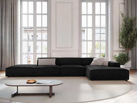 Jodie 4-Sitzer Ecksofa Rechts 341x166 cm aus Samt (Blu19) in Schwarz – Bild 7