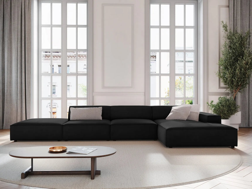 Jodie 4-Sitzer Ecksofa Rechts 341x166 cm aus Samt (Blu19) in Schwarz – Bild 7