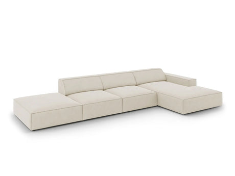 Jodie 4-Sitzer Ecksofa Rechts 341x166 cm aus Samt (Blu30) in Dunkelbeige – Bild 2