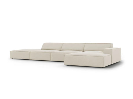 Jodie 4-Sitzer Ecksofa Rechts 341x166 cm aus Samt (Blu30) in Dunkelbeige – Bild 3
