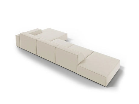 Jodie 4-Sitzer Ecksofa Rechts 341x166 cm aus Samt (Blu30) in Dunkelbeige – Bild 4