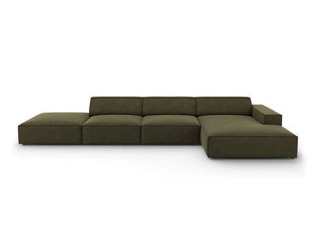 Jodie 4-Sitzer Ecksofa Rechts 341x166 cm aus Samt (Blu77) in Grün – Bild 1