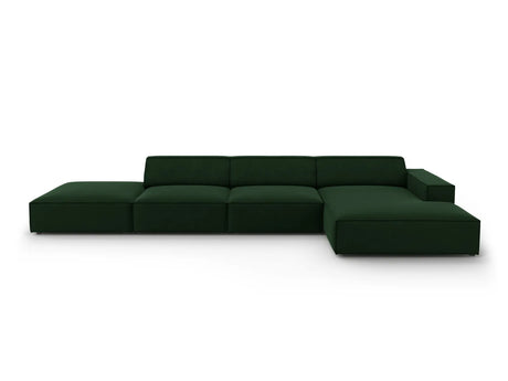Jodie 4-Sitzer Ecksofa Rechts 341x166 cm aus Samt (Blu78) in Flaschengrün – Bild 2