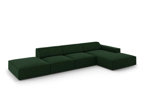 Jodie 4-Sitzer Ecksofa Rechts 341x166 cm aus Samt (Blu78) in Flaschengrün – Bild 3