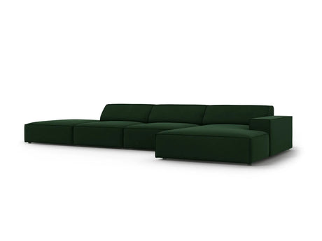 Jodie 4-Sitzer Ecksofa Rechts 341x166 cm aus Samt (Blu78) in Flaschengrün – Bild 4