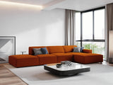 Jodie 4-Sitzer Ecksofa Rechts 341x166 cm aus Strukturierter Stoff (Meg357) in Terrakotta – Bild 1