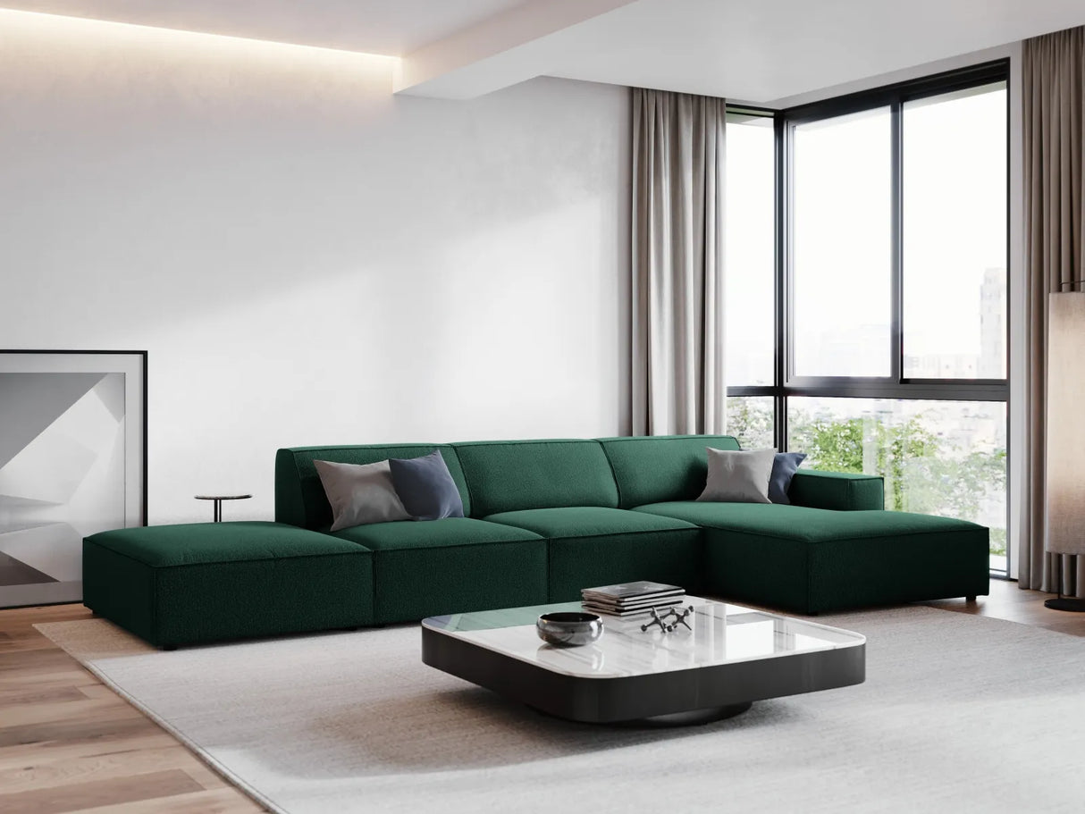 Jodie 4-Sitzer Ecksofa Rechts 341x166 cm aus Strukturierter Stoff (Meg359) in Grün – Bild 1