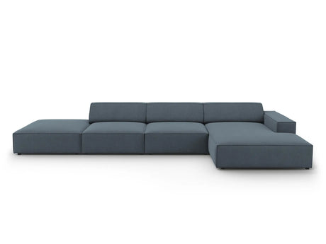 Jodie 4-Sitzer Ecksofa Rechts 341x166 cm aus Strukturierter Stoff (Meg361) in Blau – Bild 1