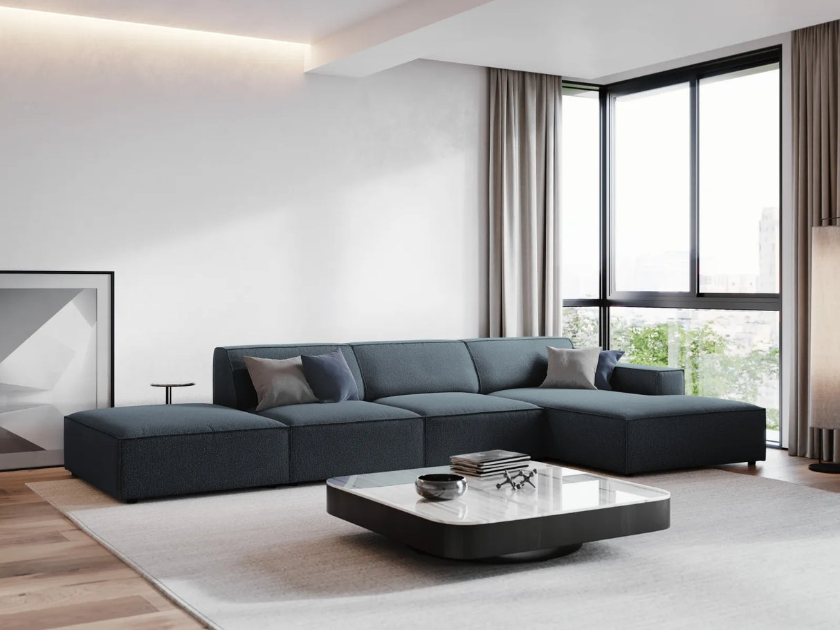 Jodie 4-Sitzer Ecksofa Rechts 341x166 cm aus Strukturierter Stoff (Meg361) in Blau – Bild 7