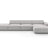 Jodie 4-Sitzer Ecksofa Rechts 341x166 cm aus Strukturierter Stoff (Meg363) in Hellgrau – Bild 2