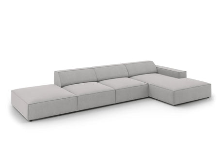 Jodie 4-Sitzer Ecksofa Rechts 341x166 cm aus Strukturierter Stoff (Meg363) in Hellgrau – Bild 3