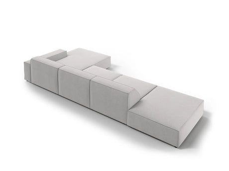 Jodie 4-Sitzer Ecksofa Rechts 341x166 cm aus Strukturierter Stoff (Meg363) in Hellgrau – Bild 5