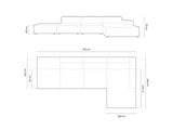 Jodie 4-Sitzer Ecksofa Rechts 341x166 cm aus Strukturierter Stoff (Meg363) in Hellgrau – Bild 7