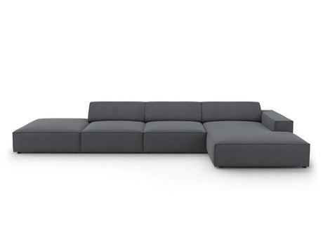 Jodie 4-Sitzer Ecksofa Rechts 341x166 cm aus Strukturierter Stoff (Meg367) in Dunkelgrau – Bild 1