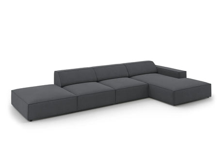 Jodie 4-Sitzer Ecksofa Rechts 341x166 cm aus Strukturierter Stoff (Meg367) in Dunkelgrau – Bild 2