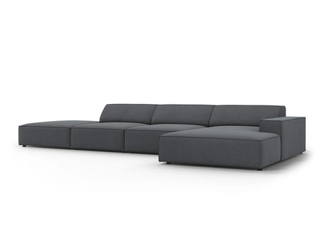 Jodie 4-Sitzer Ecksofa Rechts 341x166 cm aus Strukturierter Stoff (Meg367) in Dunkelgrau – Bild 3