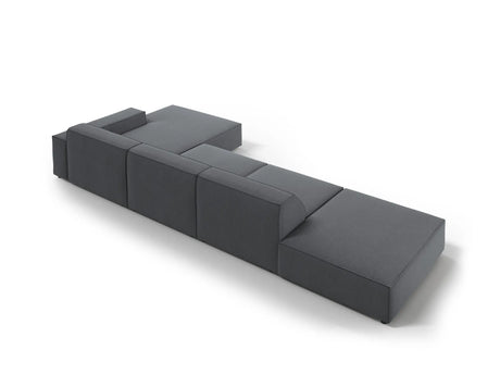 Jodie 4-Sitzer Ecksofa Rechts 341x166 cm aus Strukturierter Stoff (Meg367) in Dunkelgrau – Bild 4