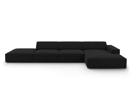 Jodie 4-Sitzer Ecksofa Rechts 341x166 cm aus Strukturierter Stoff (Meg368) in Schwarz – Bild 1