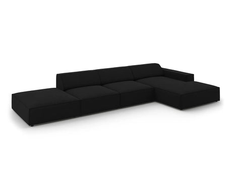Jodie 4-Sitzer Ecksofa Rechts 341x166 cm aus Strukturierter Stoff (Meg368) in Schwarz – Bild 2