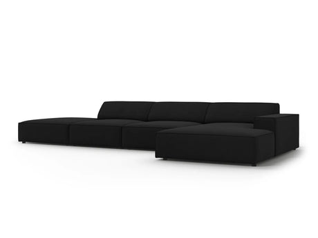 Jodie 4-Sitzer Ecksofa Rechts 341x166 cm aus Strukturierter Stoff (Meg368) in Schwarz – Bild 3