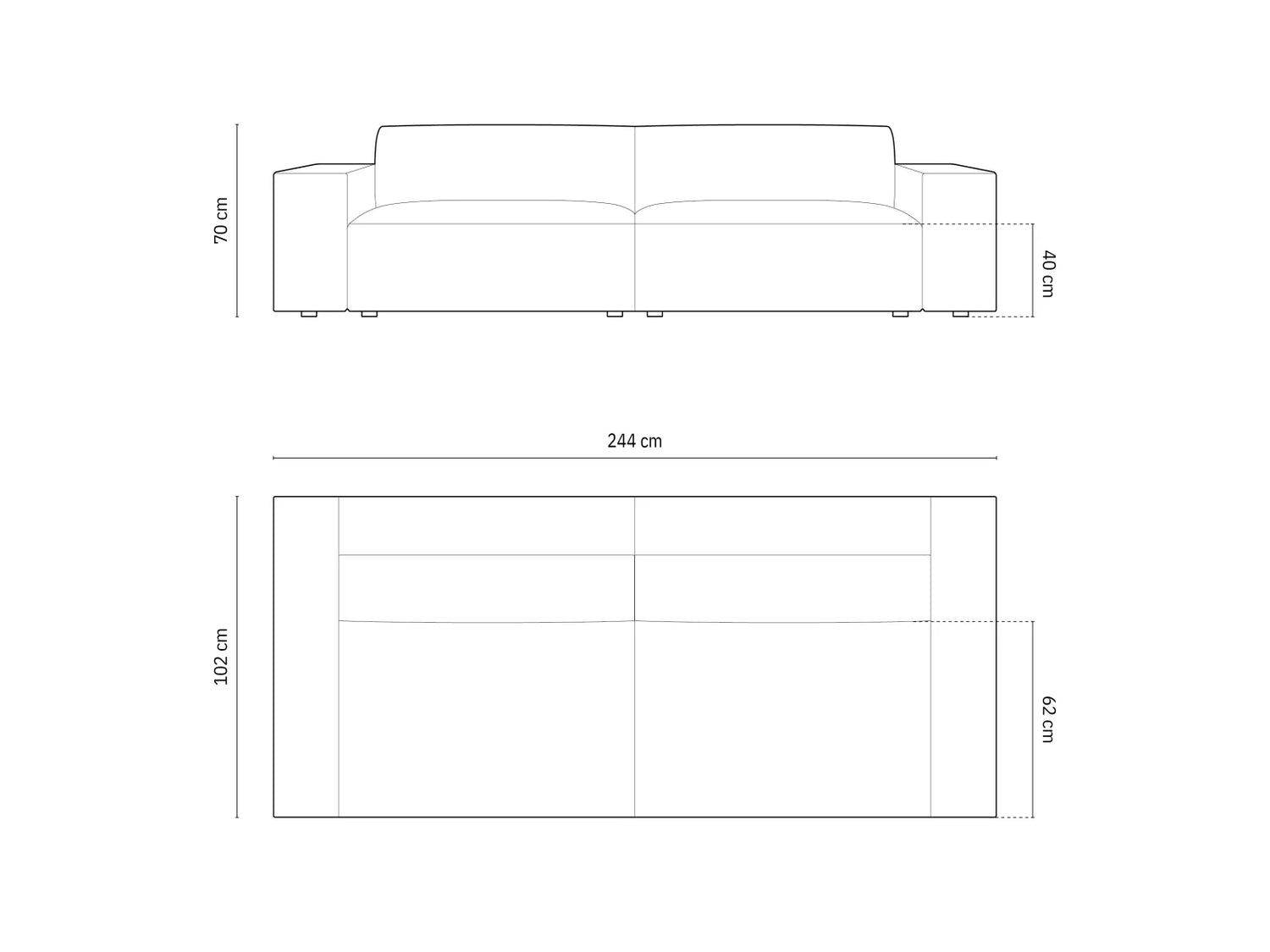 Jodie 4-Sitzer Sofa 244x102cm – Bild 2