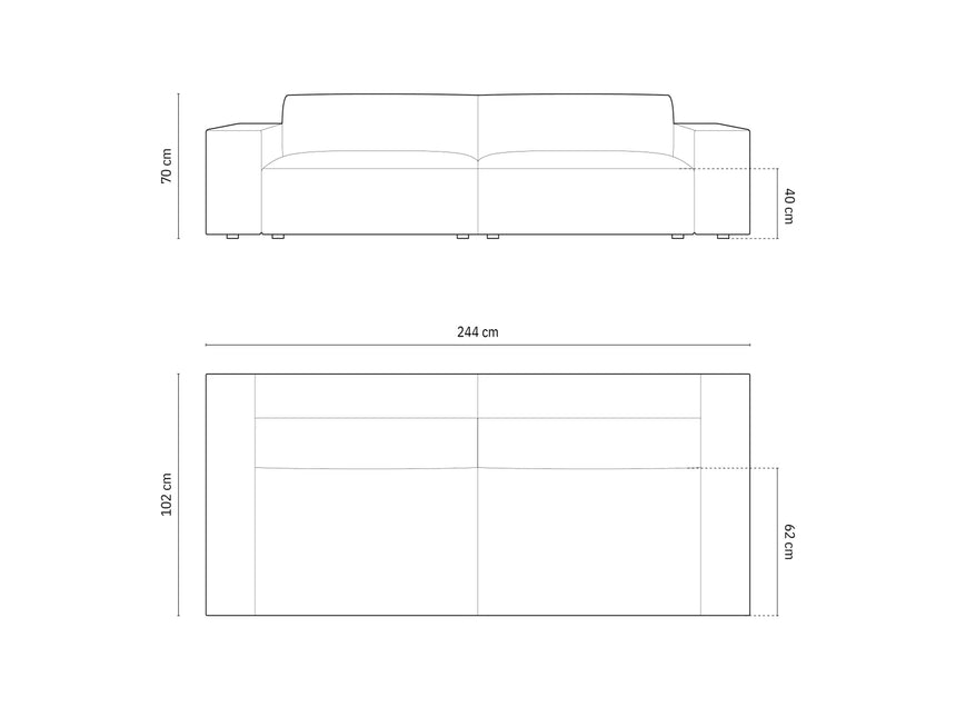 Jodie 4-Sitzer Sofa 244x102cm – Bild 3