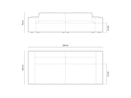 Jodie 4-Sitzer Sofa 244x102cm – Bild 2