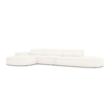 Jodie 5-Sitzer Ecksofa, Linke Seite, rund, aus Boucle (AscNATA) in Beige, 342x166 cm – Bild 4