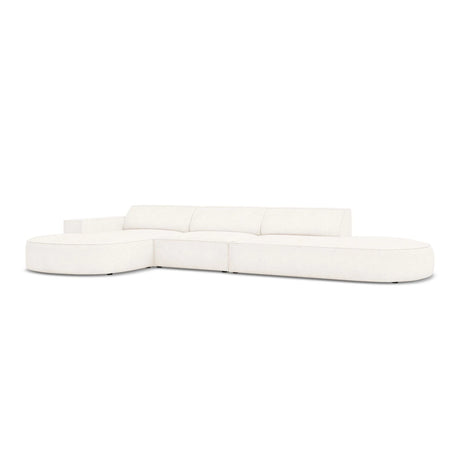 Jodie 5-Sitzer Ecksofa, Linke Seite, rund, aus Boucle (AscNATA) in Beige, 342x166 cm – Bild 4