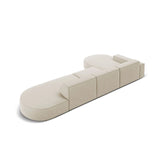Jodie 5-Sitzer Ecksofa, Linke Seite, rund, aus Samt (Blu30) in Dunkelbeige, 342x166 cm – Bild 6