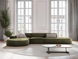 Jodie 5-Sitzer Ecksofa, Linke Seite, rund, aus Samt (Blu77) in Grün, 342x166 cm – Bild 2