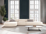 Jodie 5-Sitzer Ecksofa, Linke Seite, rund, aus Samt oder Strukturstoff, 342x166 cm – Bild 2