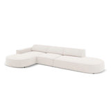 Jodie 5-Sitzer Ecksofa, Linke Seite, rund, aus Strukturierter Stoff (Meg351) in Leichtes Beige, 342x166 cm – Bild 4
