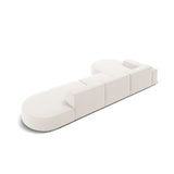 Jodie 5-Sitzer Ecksofa, Linke Seite, rund, aus Strukturierter Stoff (Meg351) in Leichtes Beige, 342x166 cm – Bild 5