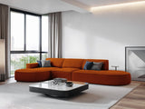 Jodie 5-Sitzer Ecksofa, Linke Seite, rund, aus Strukturierter Stoff (Meg357) in Terrakotta, 342x166 cm – Bild 2