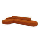 Jodie 5-Sitzer Ecksofa, Linke Seite, rund, aus Strukturierter Stoff (Meg357) in Terrakotta, 342x166 cm – Bild 4