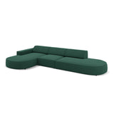 Jodie 5-Sitzer Ecksofa, Linke Seite, rund, aus Strukturierter Stoff (Meg359) in Grün, 342x166 cm – Bild 4