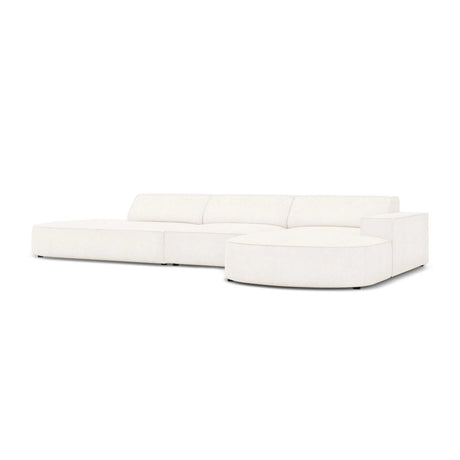 Jodie 5-Sitzer Ecksofa, Rechte Seite, rund, aus Boucle (AscNATA) in Beige, 342x166 cm – Bild 3