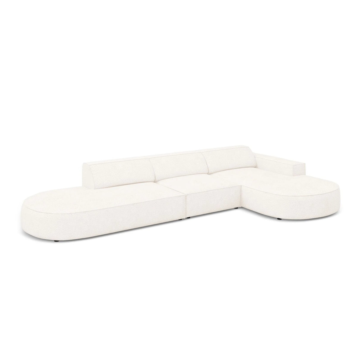 Jodie 5-Sitzer Ecksofa, Rechte Seite, rund, aus Boucle (AscNATA) in Beige, 342x166 cm – Bild 5