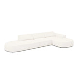 Jodie 5-Sitzer Ecksofa, Rechte Seite, rund, aus Boucle (AscNATA) in Beige, 342x166 cm – Bild 5