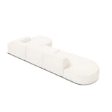 Jodie 5-Sitzer Ecksofa, Rechte Seite, rund, aus Boucle (AscNATA) in Beige, 342x166 cm – Bild 6