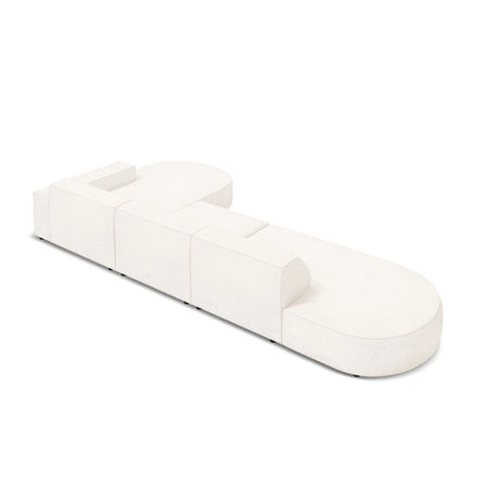 Jodie 5-Sitzer Ecksofa, Rechte Seite, rund, aus Boucle (AscNATA) in Beige, 342x166 cm – Bild 6