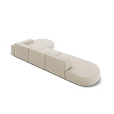 Jodie 5-Sitzer Ecksofa, Rechte Seite, rund, aus Samt (Blu30) in Dunkelbeige, 342x166 cm – Bild 6